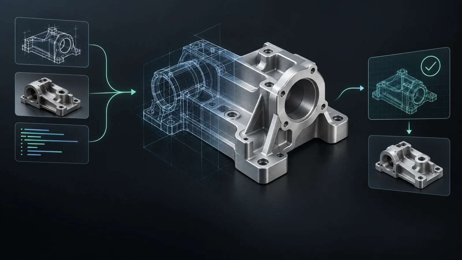 Mechanical CAD model changing from wireframe to verified solid